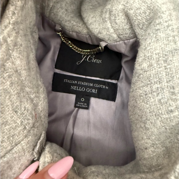 Women's Gray Coat with Faux Fur Trim - Picture 6 of 6